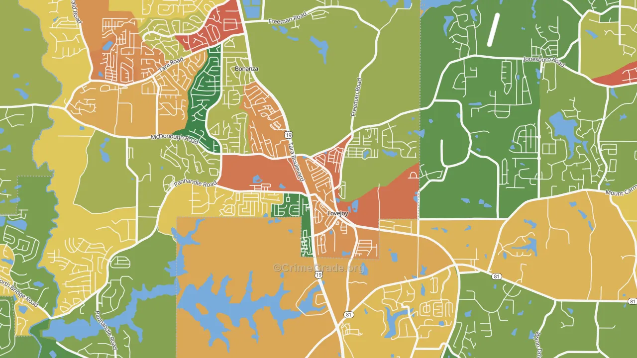 Lovejoy, GA Map of Vandalism Rates