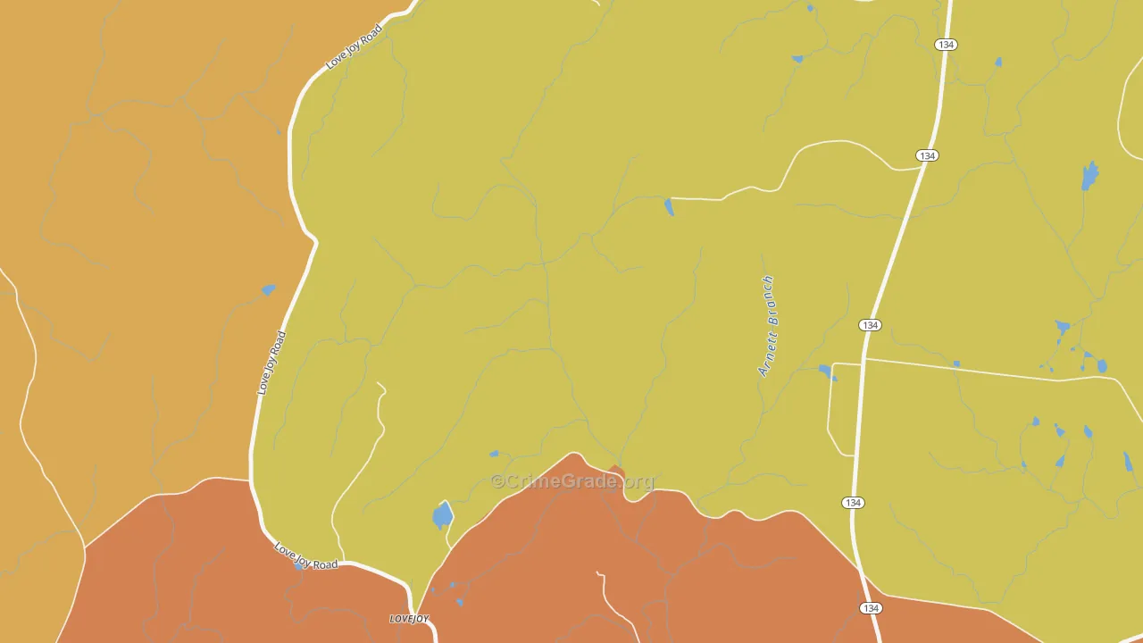 Lovejoy, NC Map of Vandalism Rates