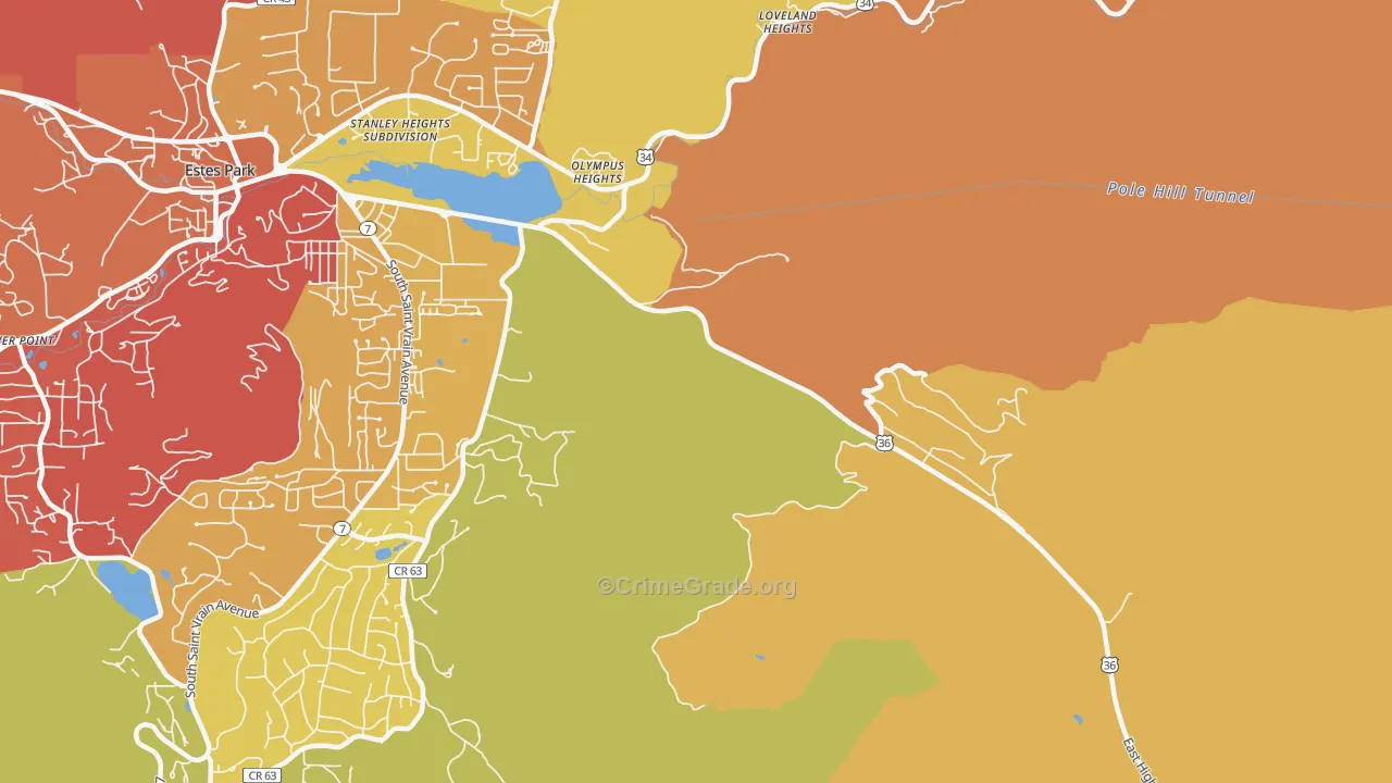 Loveland Heights, CO Map of Vandalism Rates