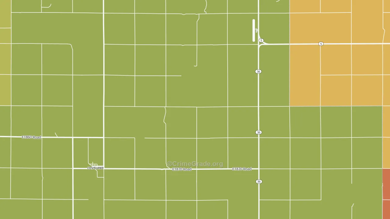 Loveland, OK Map of Vandalism Rates