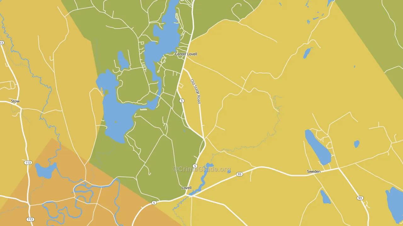 Lovell, ME Map of Vandalism Rates