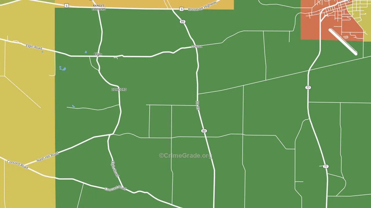 Lovell, PA Map of Vandalism Rates