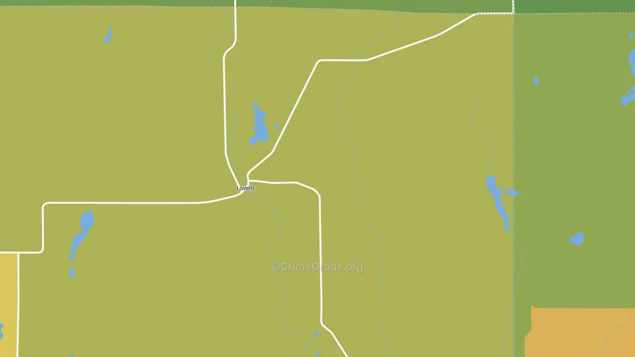 Lovells, MI Map of Vandalism Rates