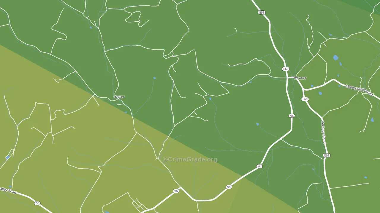 Lovely, PA Map of Vandalism Rates