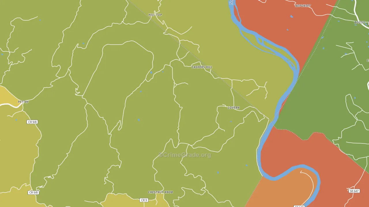 Lovern, WV Map of Vandalism Rates