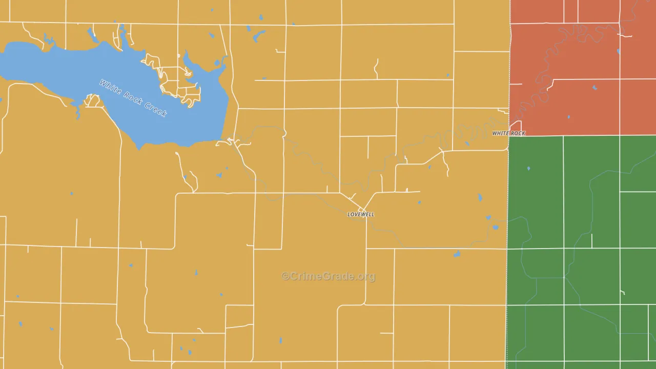 Lovewell, KS Map of Vandalism Rates
