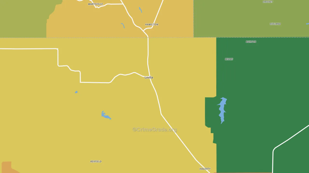 Lovilia, IA Map of Vandalism Rates