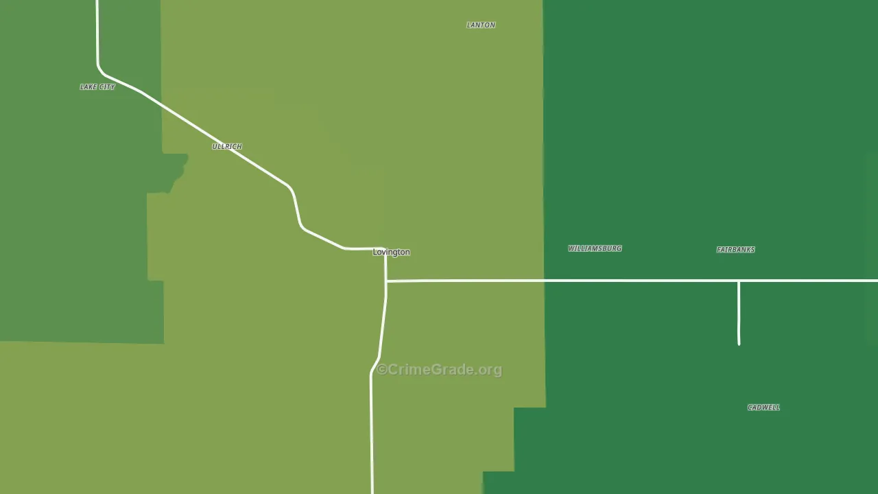 Lovington, IL Map of Vandalism Rates