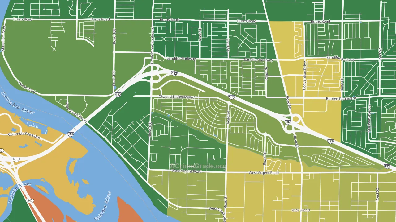 Lovisa Farms, Pasco, WA Map of Vandalism Rates