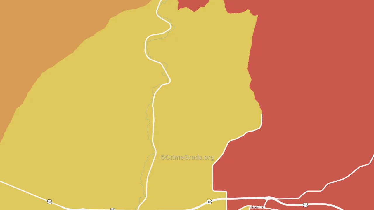 Lowden, WA Map of Vandalism Rates