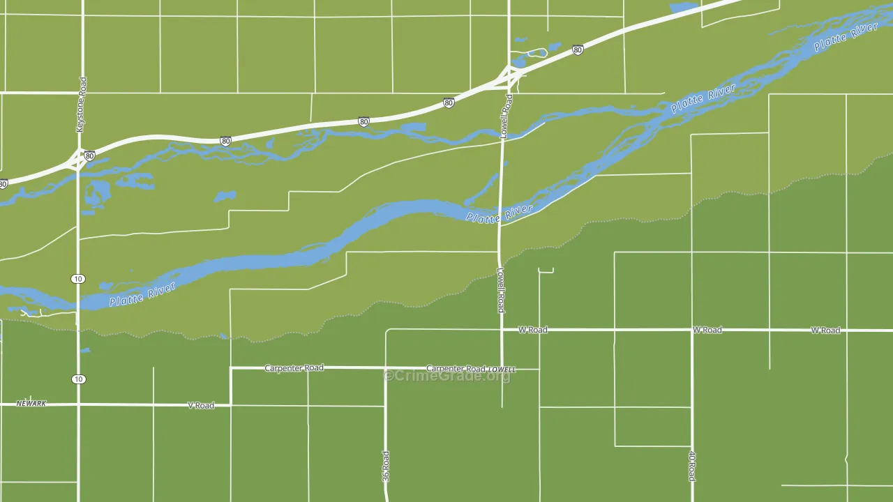 Lowell, NE Map of Vandalism Rates