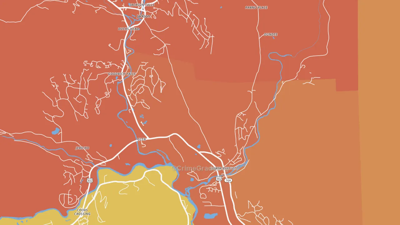 Lower Bartlett, NH Map of Vandalism Rates