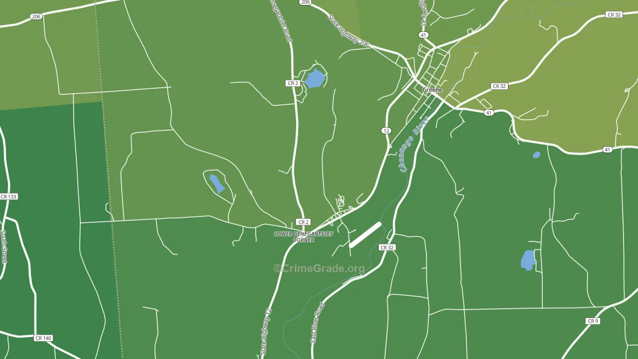 Lower Genegantslet Corner, NY Map of Vandalism Rates