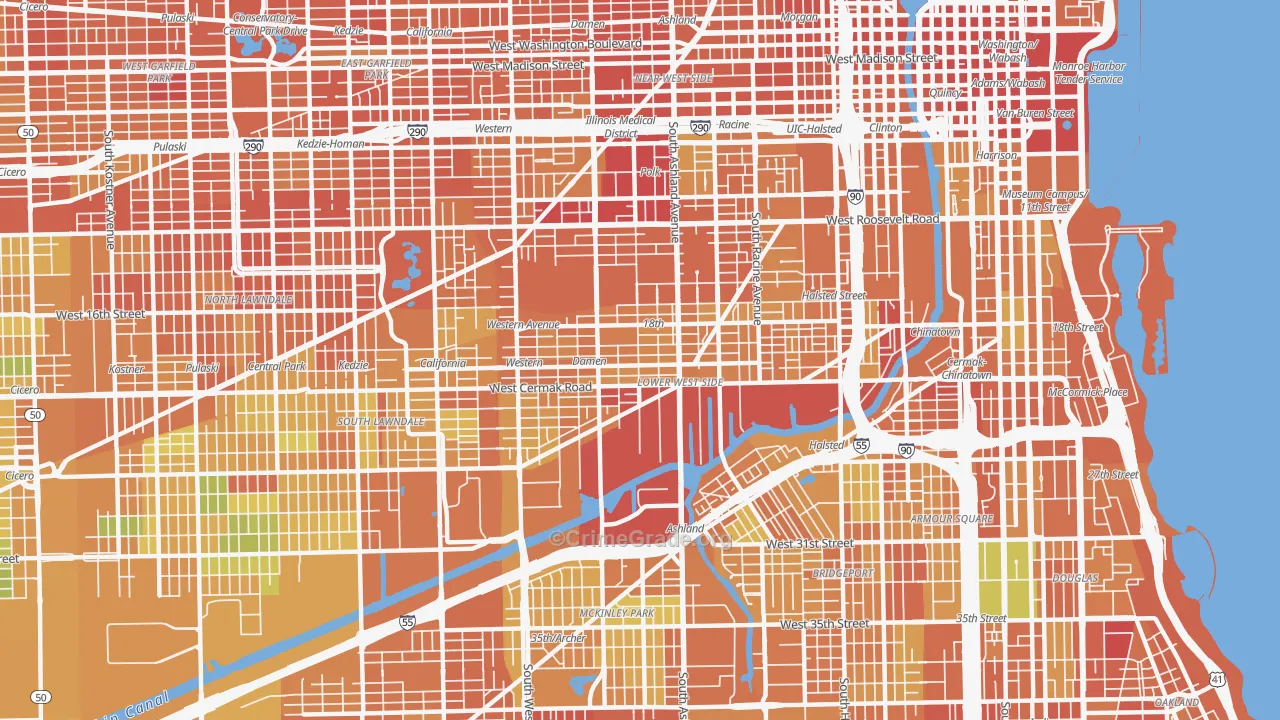Lower West Side, Chicago, IL Map of Vandalism Rates