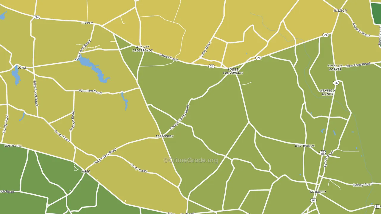 Lowes Crossroads, DE Map of Vandalism Rates