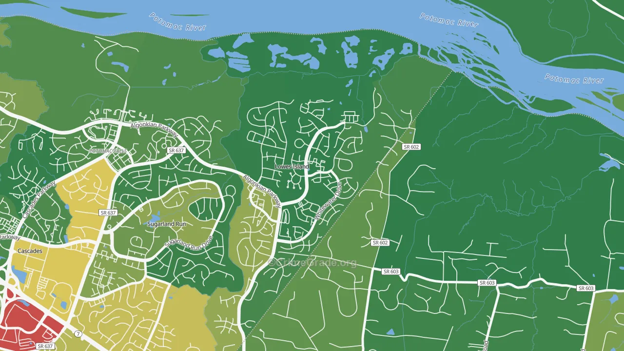 Lowes Island, VA Map of Vandalism Rates
