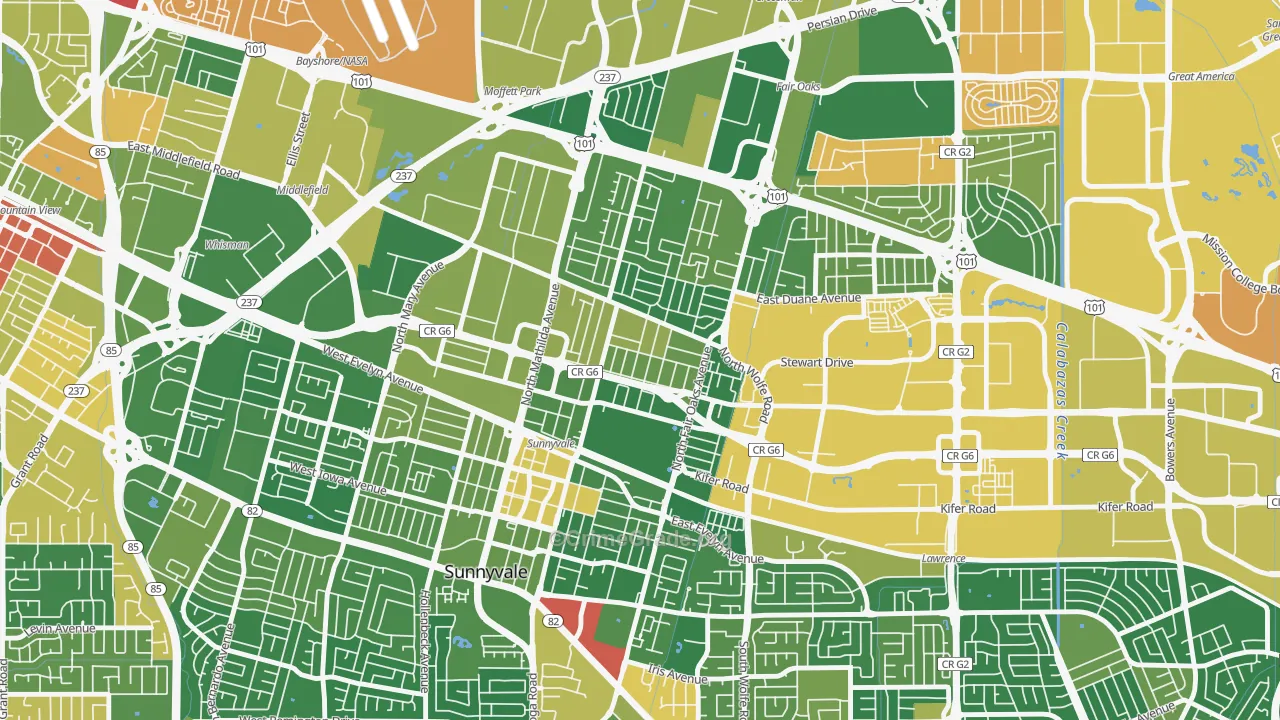 Lowlanders, Sunnyvale, CA Map of Vandalism Rates