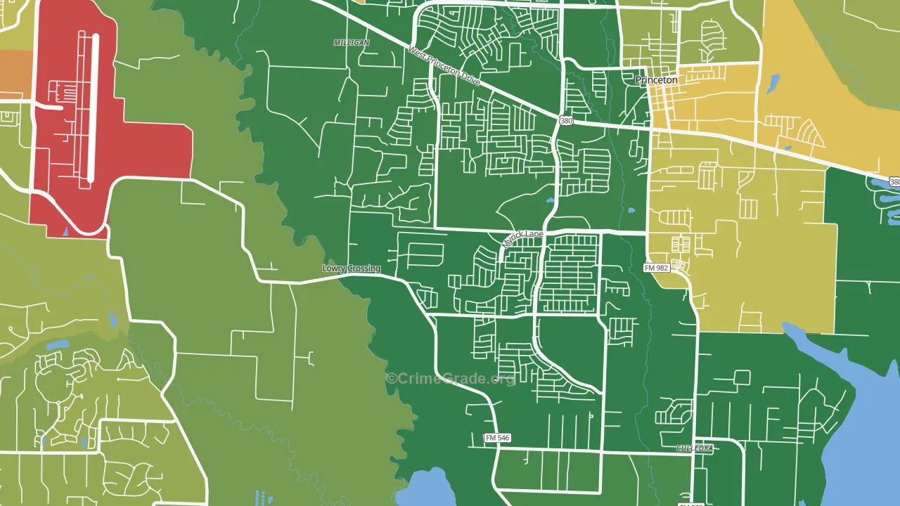 Lowry Crossing, TX Map of Vandalism Rates
