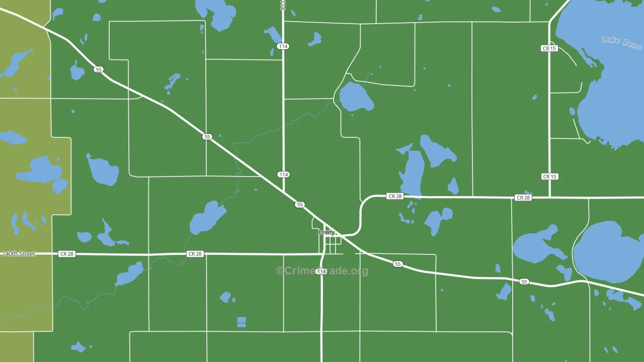 Lowry, MN Map of Vandalism Rates