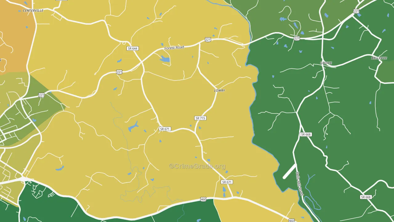 Lowry, VA Map of Vandalism Rates
