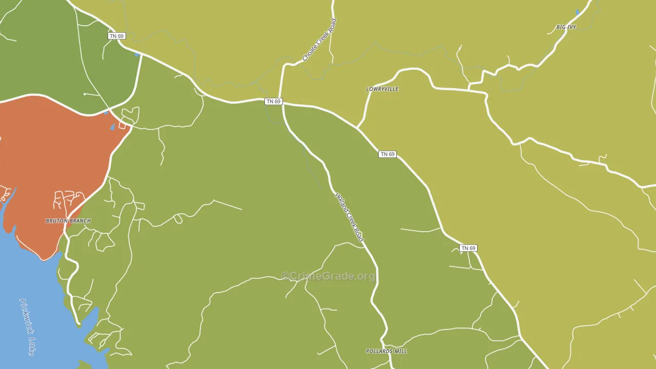 Lowryville, TN Map of Vandalism Rates