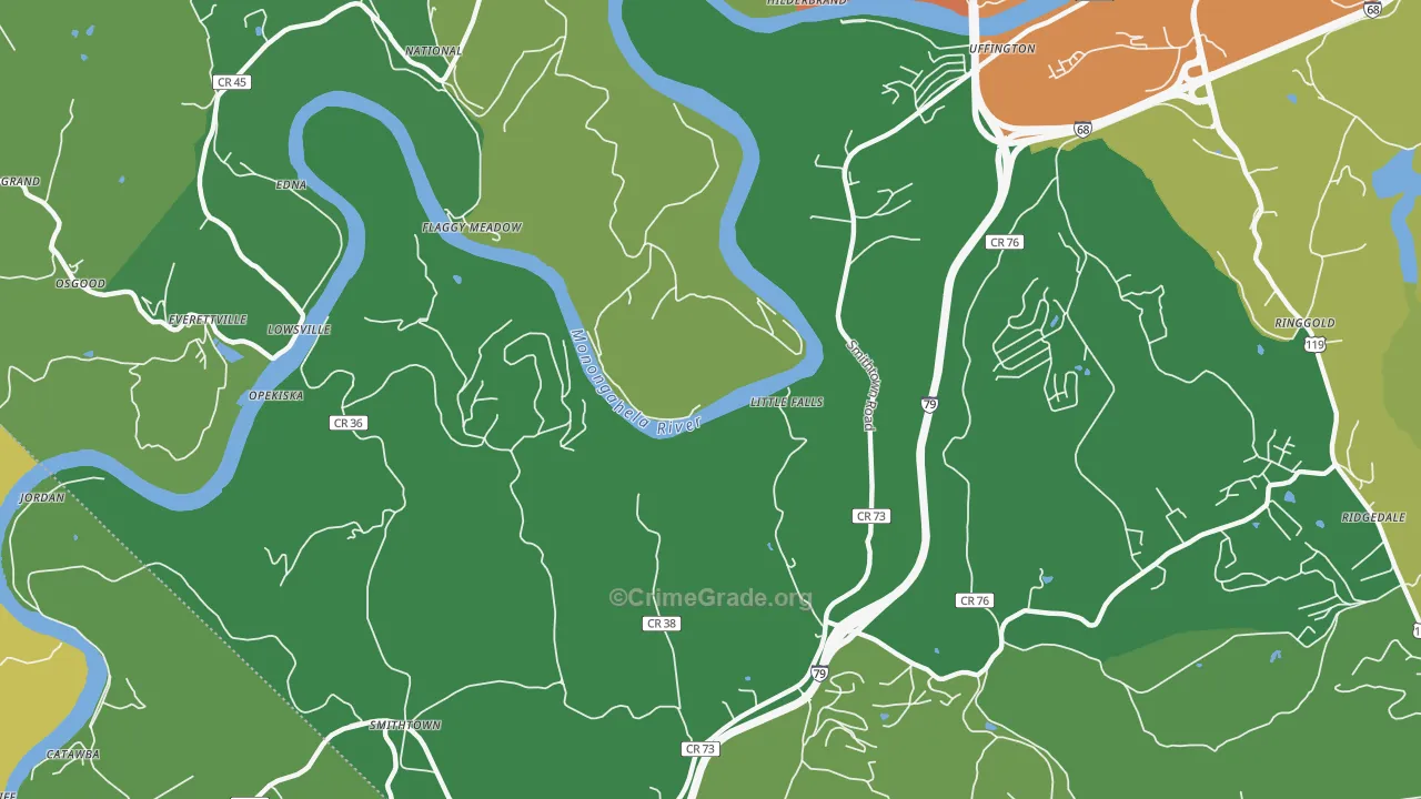 Lowsville, WV Map of Vandalism Rates
