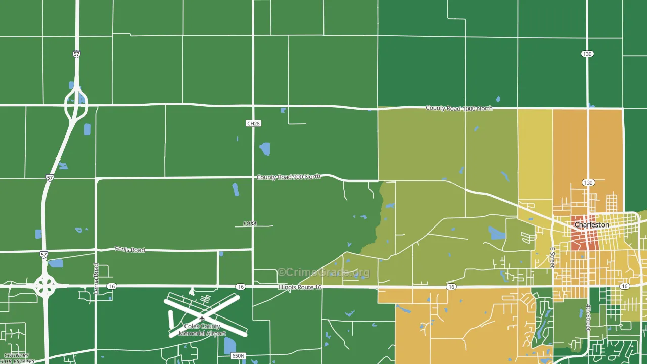 Loxa, IL Map of Vandalism Rates