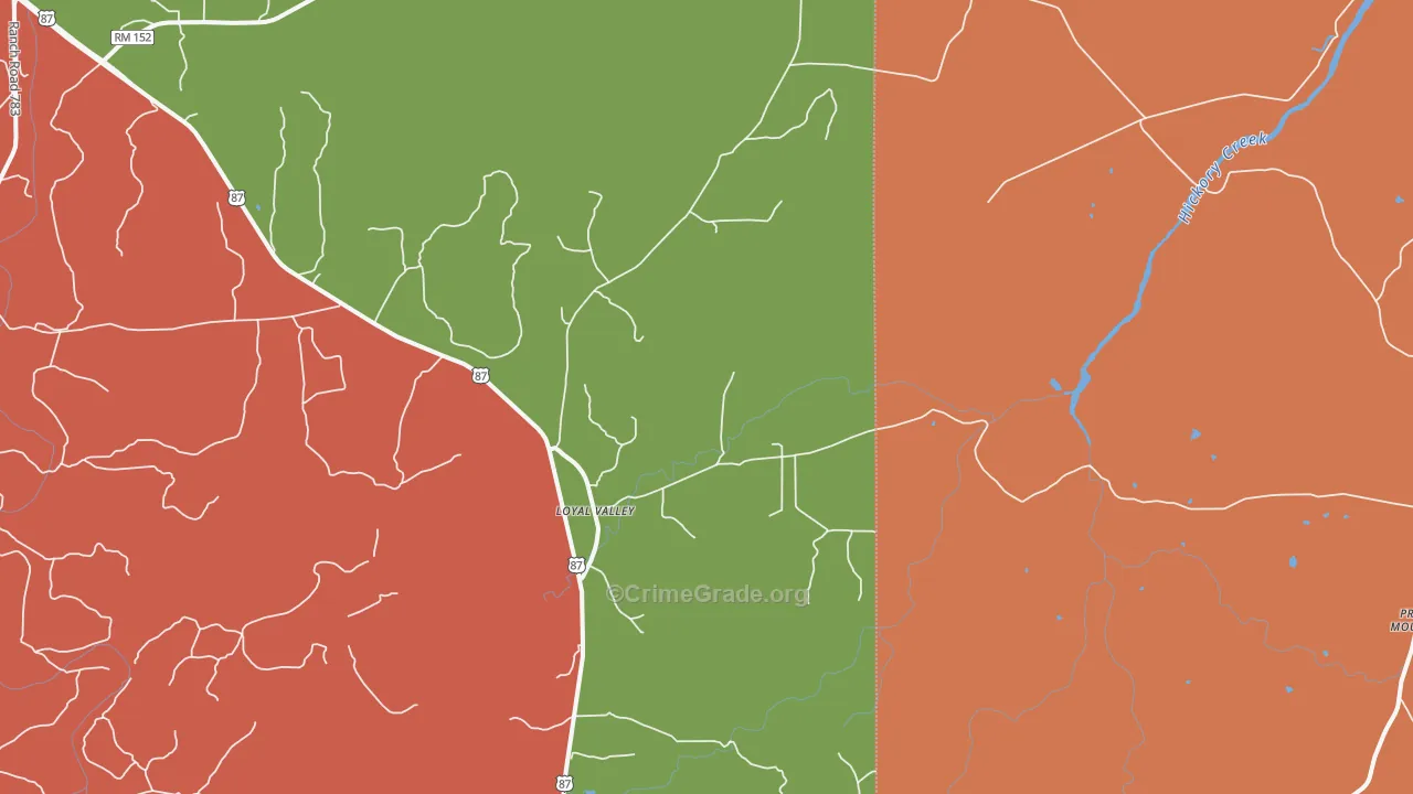 Loyal Valley, TX Map of Vandalism Rates