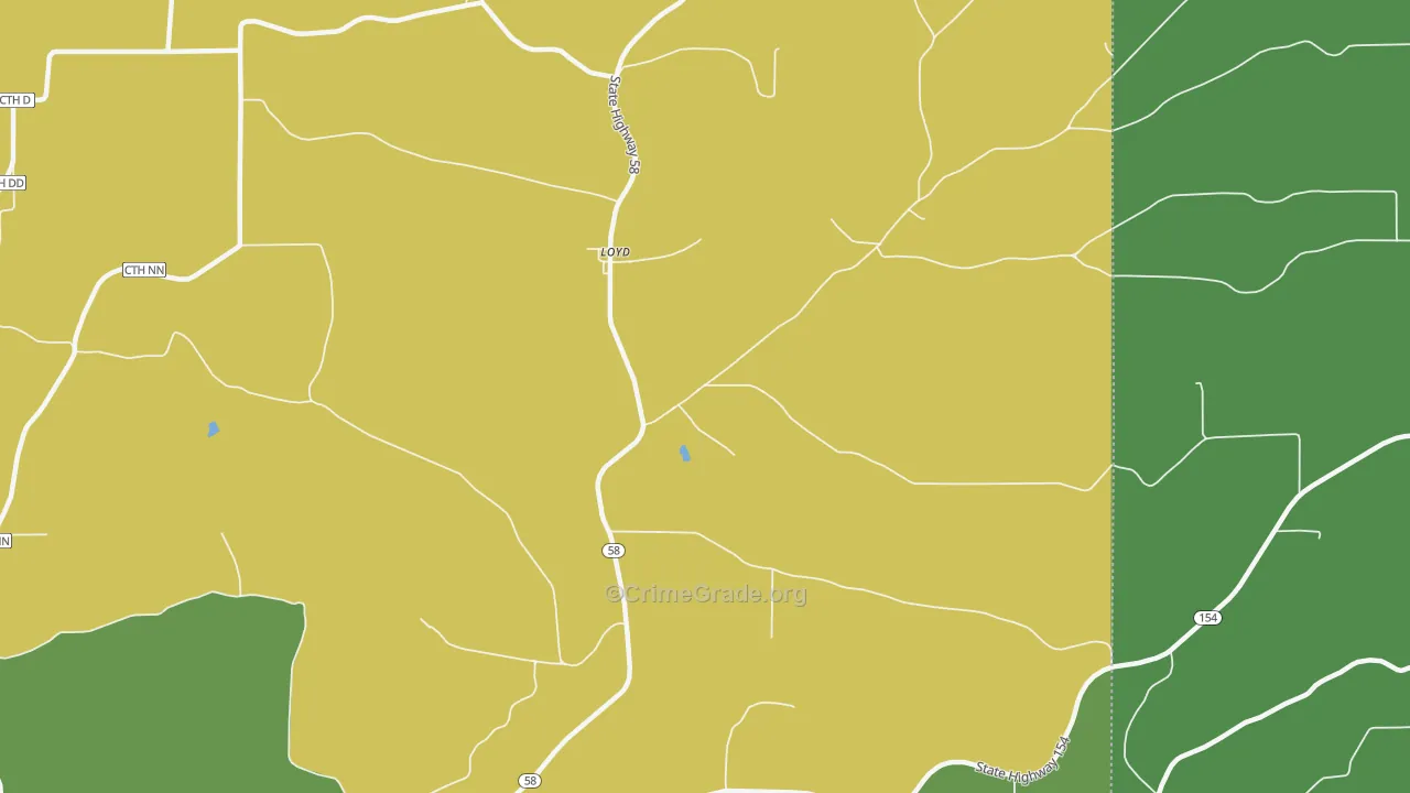 Loyd, WI Map of Vandalism Rates