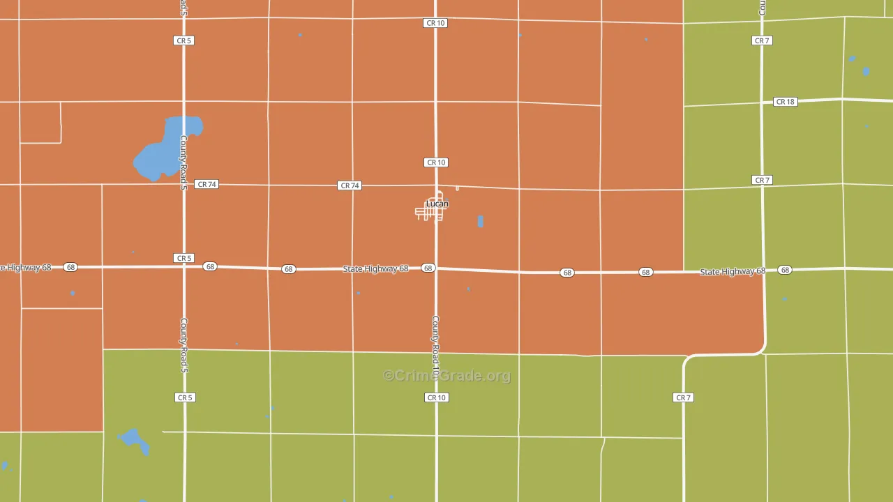Lucan, MN Map of Vandalism Rates