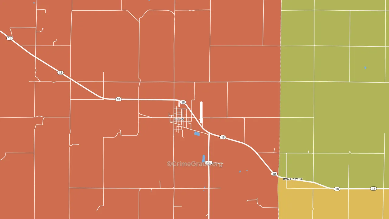 Lucas, KS Map of Vandalism Rates