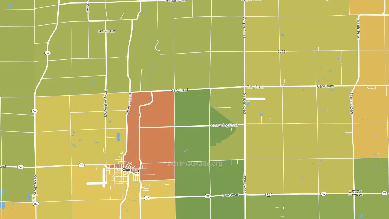 Luce, MI Map of Vandalism Rates