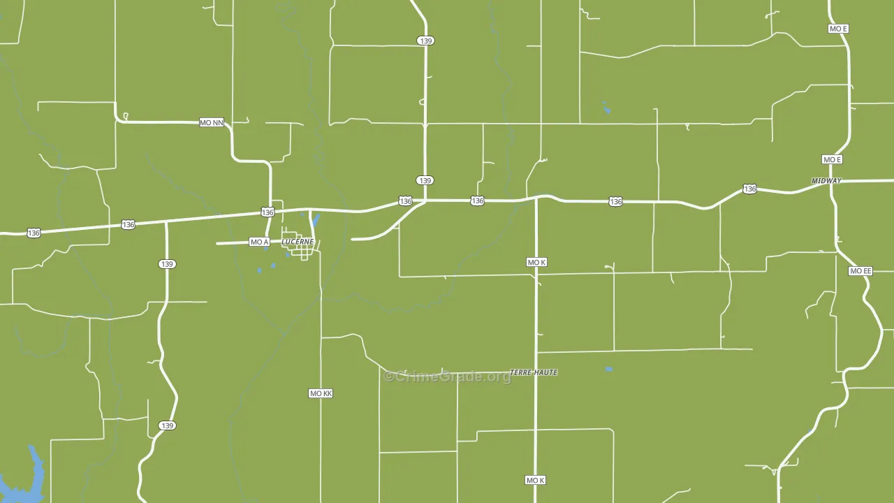 Lucerne, MO Map of Vandalism Rates