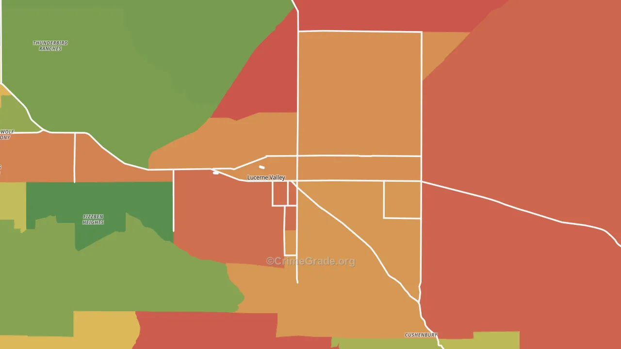 Lucerne Valley, CA Map of Vandalism Rates