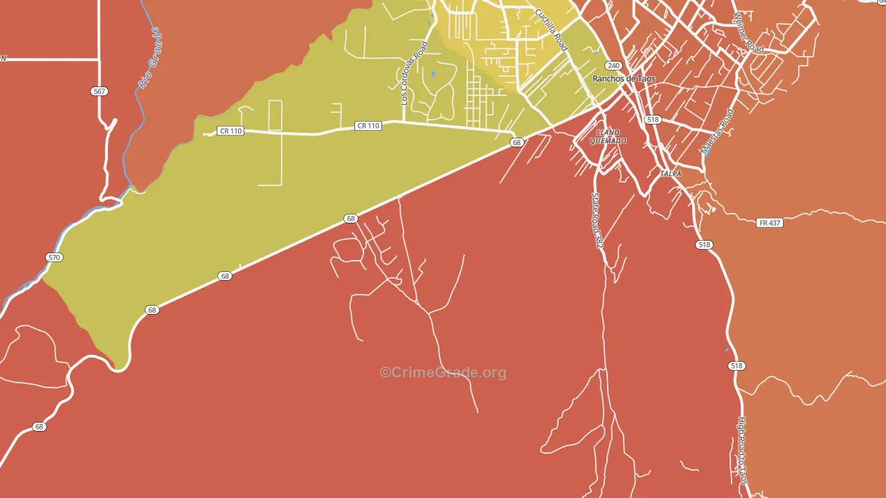 Lucero, NM Map of Vandalism Rates
