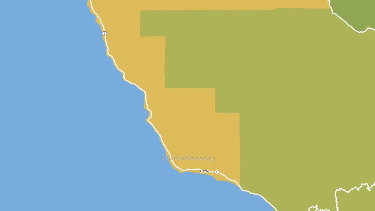 Lucia, CA Map of Vandalism Rates
