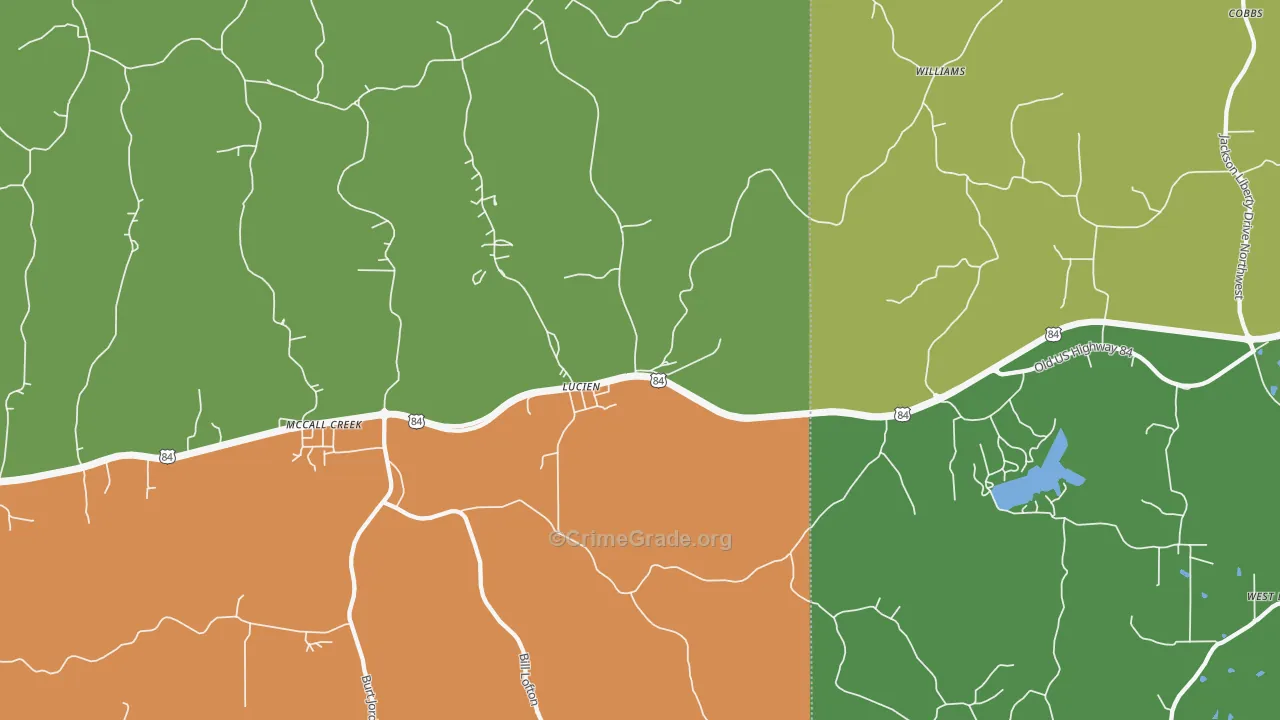 Lucien, MS Map of Vandalism Rates