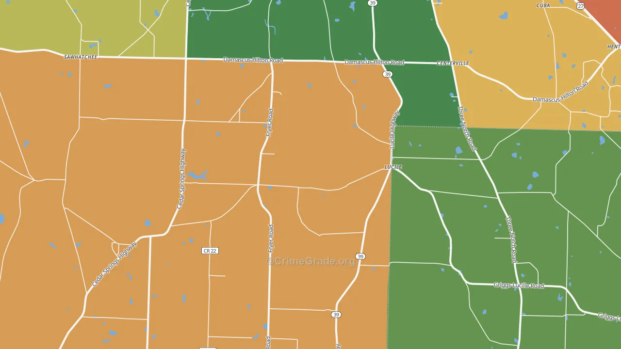 Lucile, GA Map of Vandalism Rates