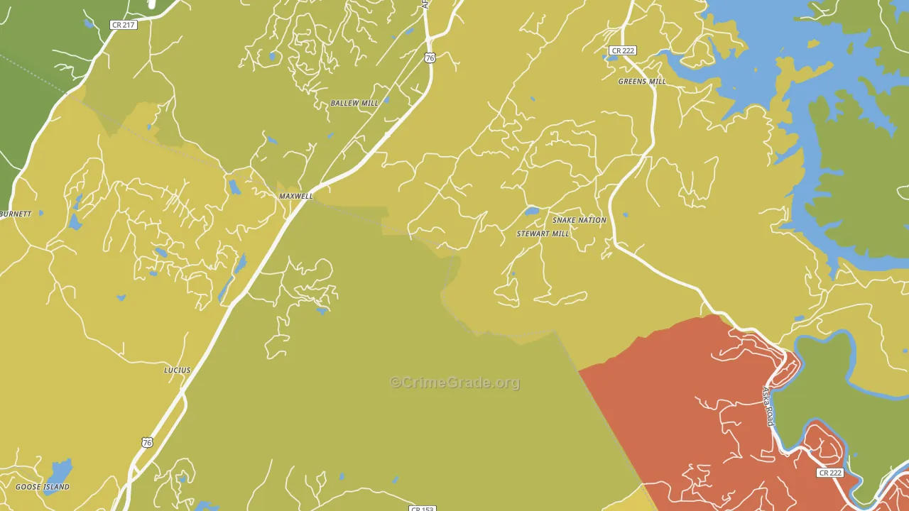 Lucius, GA Map of Vandalism Rates