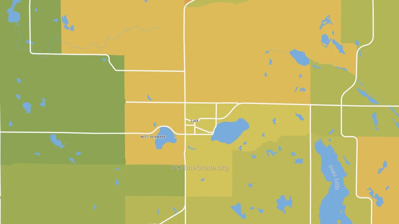 Luck, WI Map of Vandalism Rates