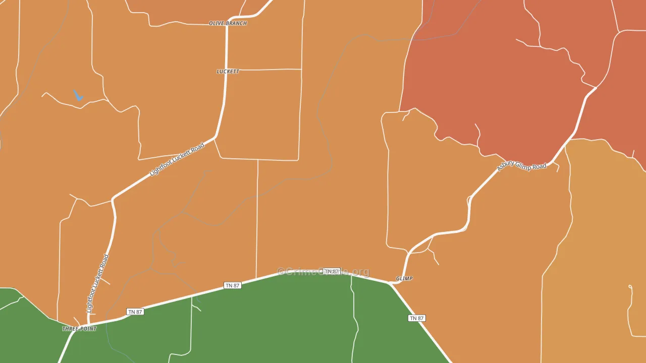 Luckett, TN Map of Vandalism Rates