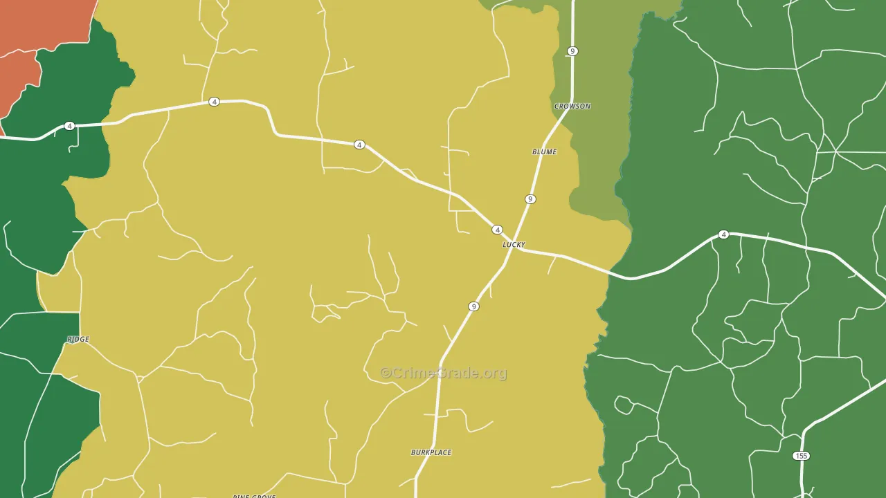 Lucky, LA Map of Vandalism Rates
