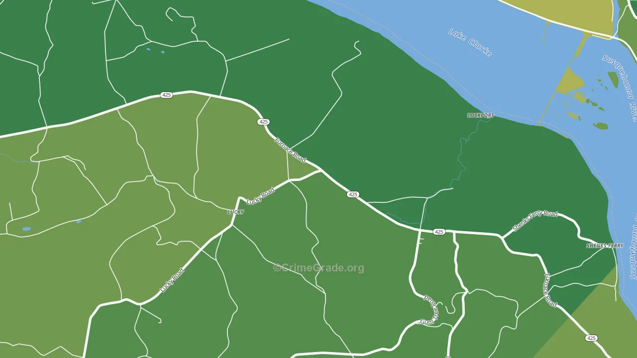 Lucky, PA Map of Vandalism Rates