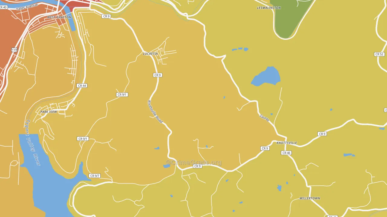 Lucretia, WV Map of Vandalism Rates