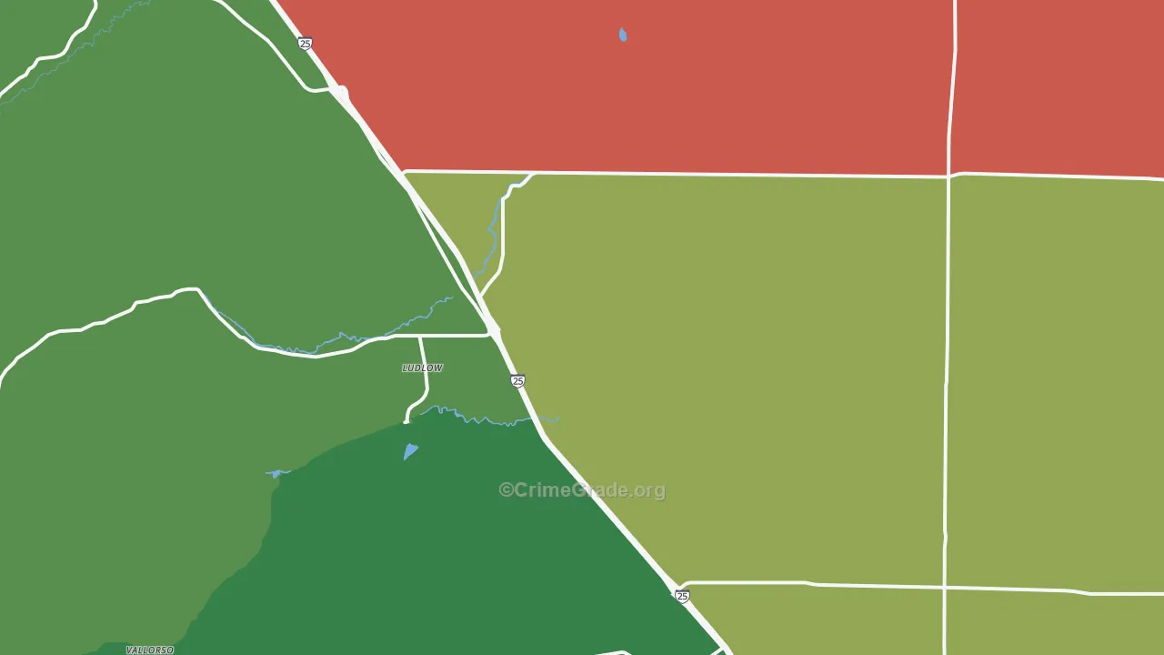 Ludlow, CO Map of Vandalism Rates