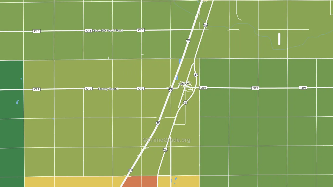 Ludlow, IL Map of Vandalism Rates