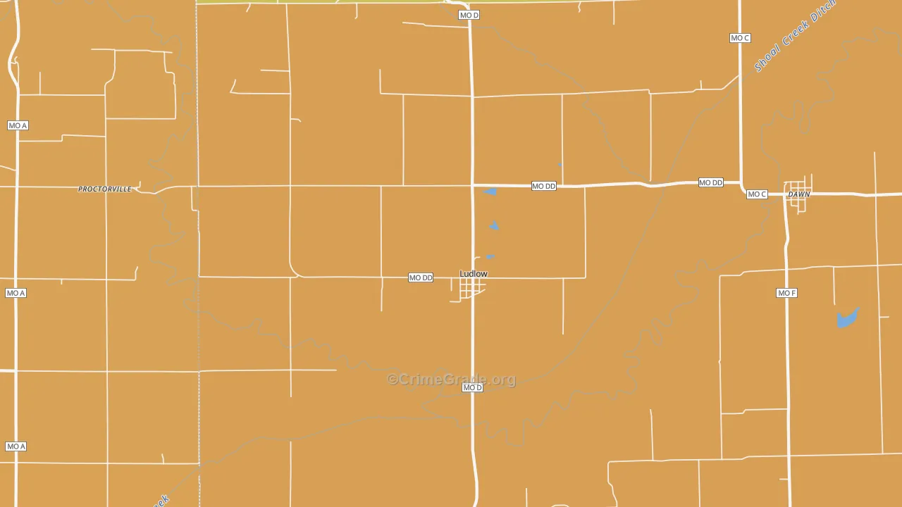 Ludlow, MO Map of Vandalism Rates