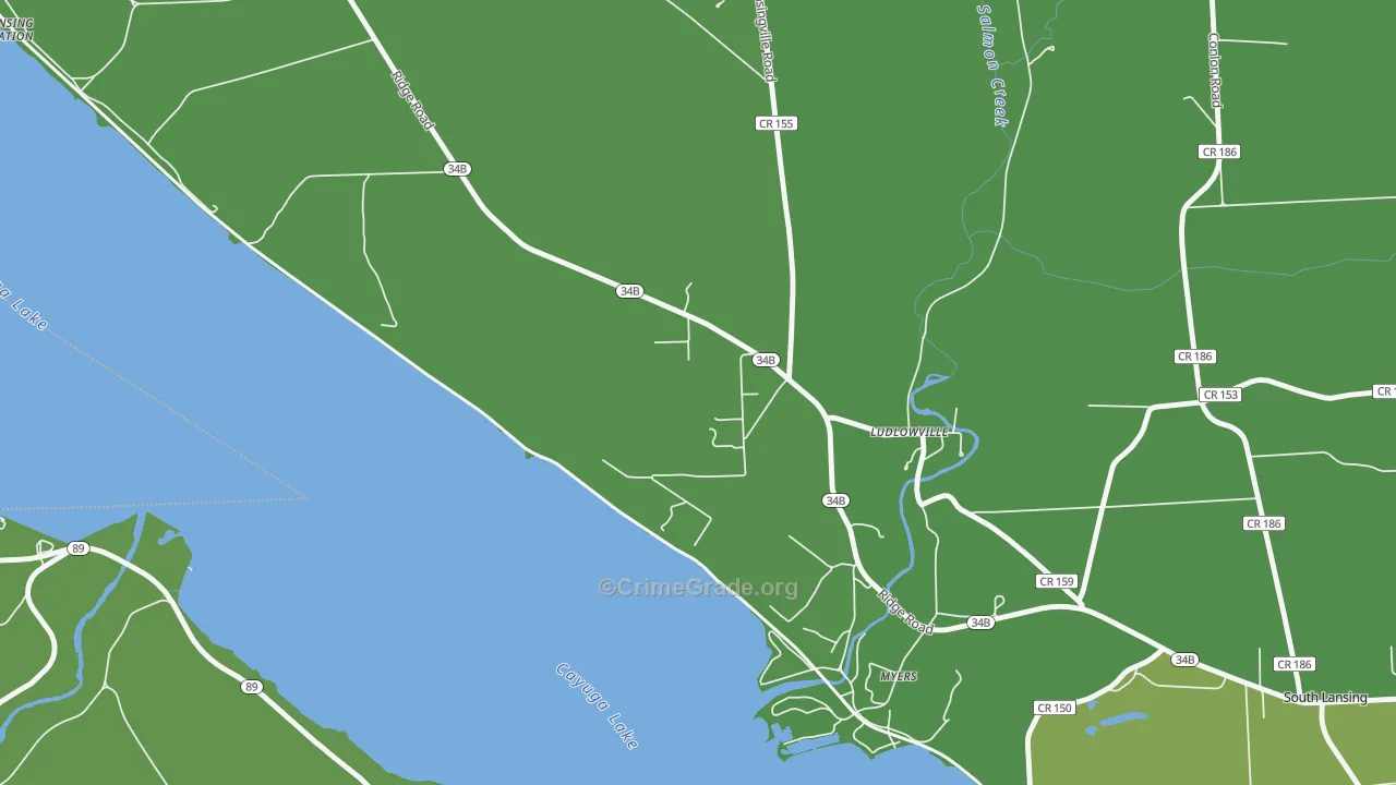 Ludlowville, NY Map of Vandalism Rates