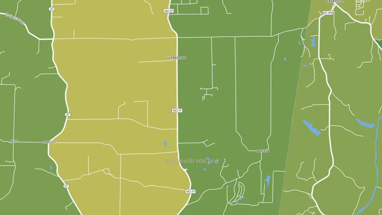 Luebbering, MO Map of Vandalism Rates