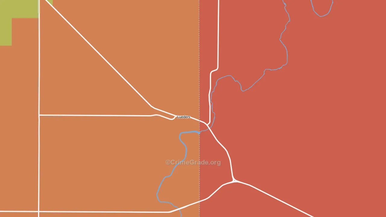 Lueders, TX Map of Vandalism Rates
